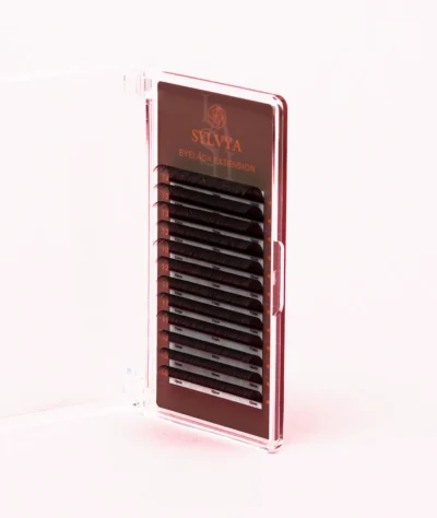 Extensii de gene SYLVYA - maro, curbura D, mix 10-14 mm, 0.10