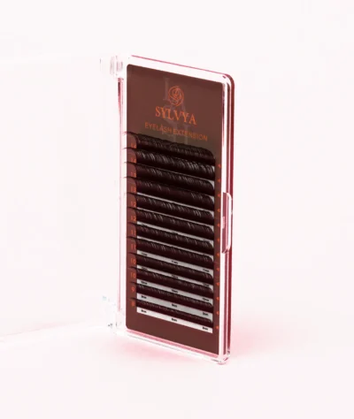 Extensii de gene SYLVYA - maro, curbura CC, mix 8-14 mm, 0.05