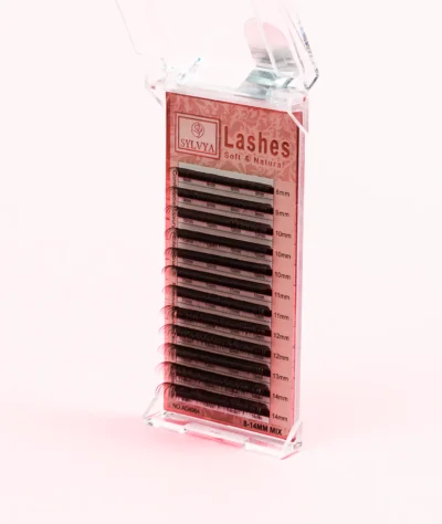 Extensii de gene SYLVYA - maro, curbura D, mix 8-14 mm, 0.05