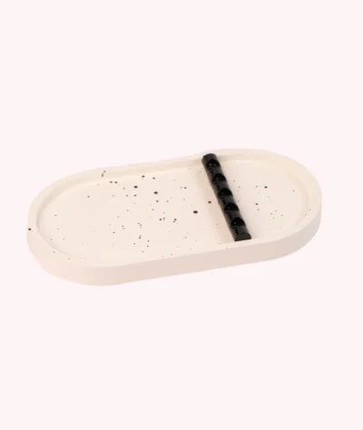 Tăviță ceramică pentru instrumente unghii cu suport pensule