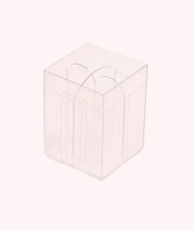 Suport organizator transparent cu 2 compartimente