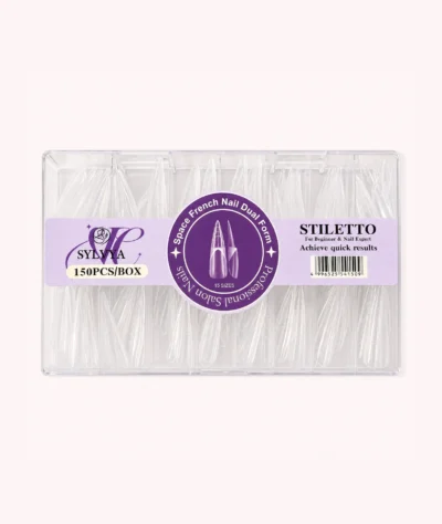Tipsuri stiletto dual form - 15 dimensiuni, 150 buc.